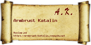 Armbrust Katalin névjegykártya