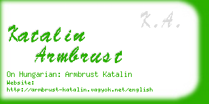 katalin armbrust business card